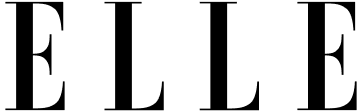 The image displays the word ELLE in large, bold, black serif letters on a light gray background. The font is elegant with thin and thick line contrasts, commonly associated with the logo of the fashion magazine ELLE. Tuscan Wedding Photographer
