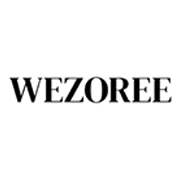 The image features the word WEZOREE in bold, black, uppercase serif font centered on a plain white background, evoking the elegance and simplicity often sought by a wedding photographer Tuscany clients admire. No other graphics or colors are included. Tuscan Wedding Photographer